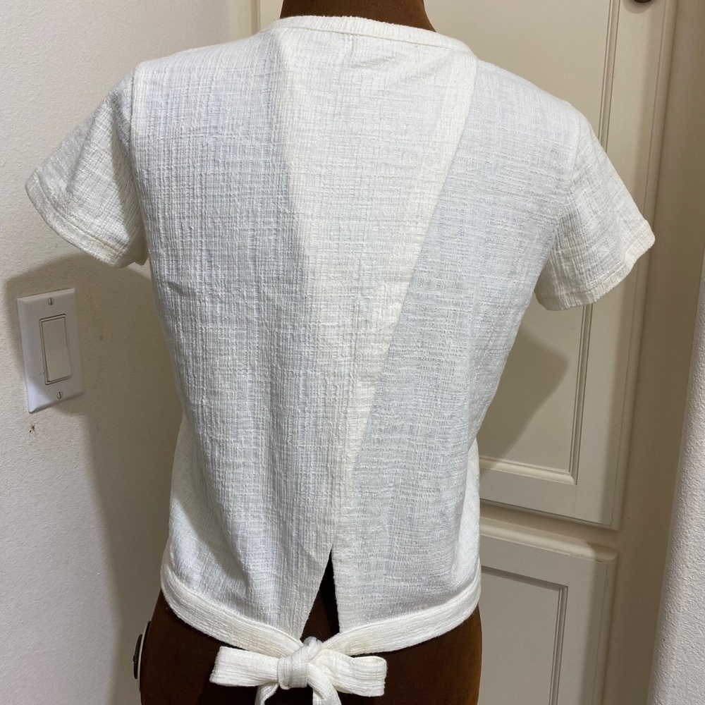 Madewell Beige Knot-Back Tee Size XS - Picture 4 of 7